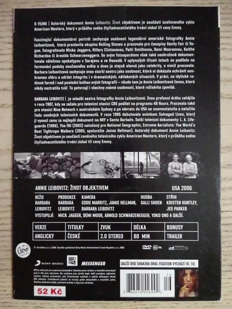 ANNIE LEIBOVITZ: ŽIVOT OBJEKTIVEM, DVD FILM DOKUMENT