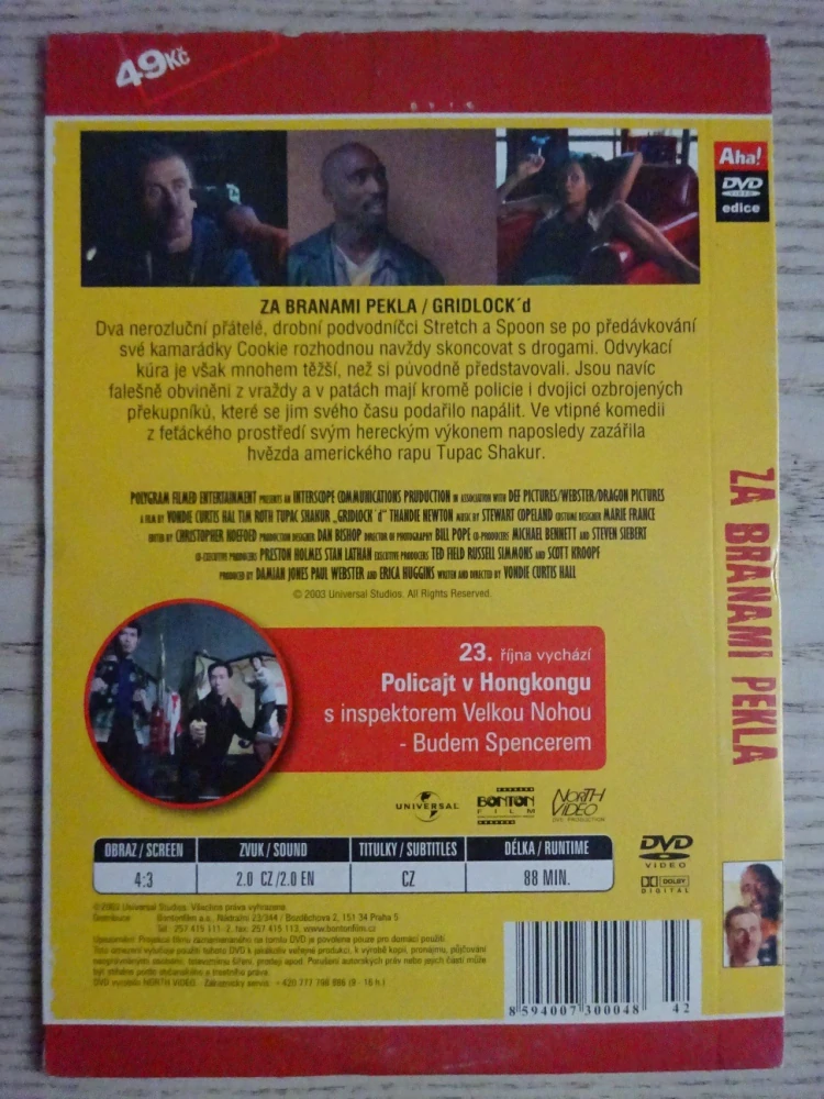 ZA BRANAMI PEKLA, T. SHAKUR, T. ROTH, DVD FILM