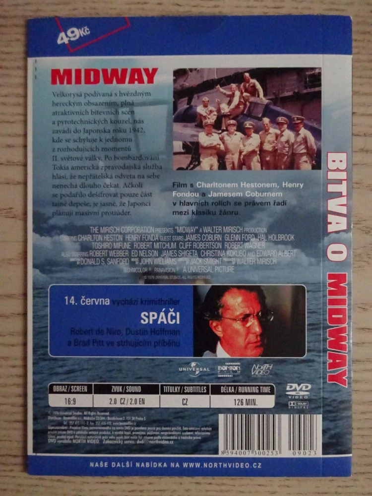 BITVA O MIDWAY, CH. HESTON, H. FONDA, DVD FILM