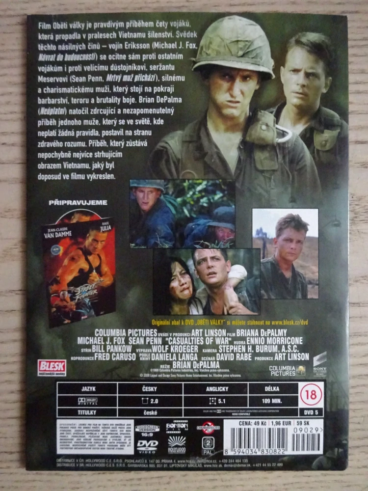 OBĚTI VÁLKY, S. PENN, M. J. FOX, DVD FILM