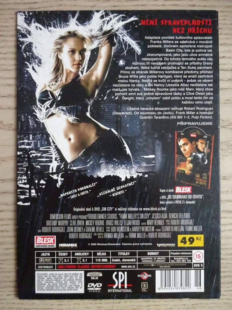 SIN CITY: MĚSTO HŘÍCHU, B. WILLIS, M. ROURKE, DVD FILM
