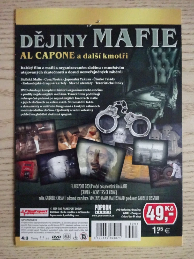 DĚJINY MAFIE, AL CAPONE, DVD DOKUMENT