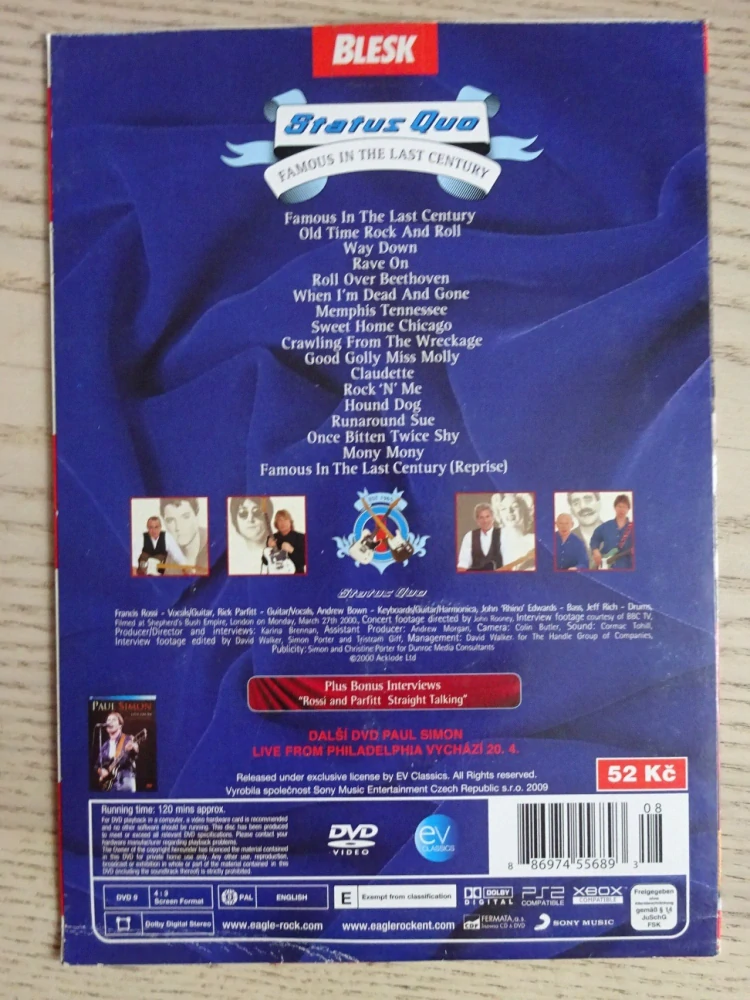 STATUS QUO, FAMOUS IN THE LAST CENTURY, DVD HUDBA
