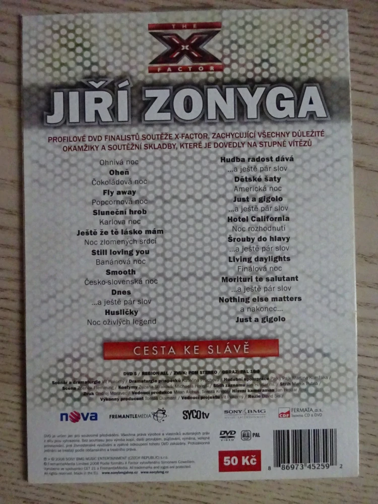 JIŘÍ ZONYGA, CESTA KE SLÁVĚ, DVD HUDBA