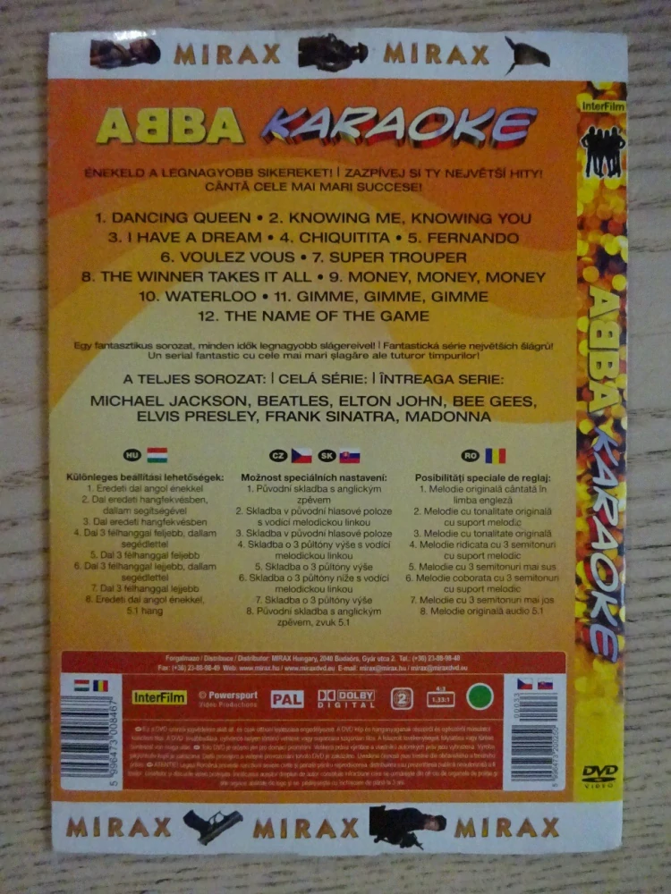 ABBA KARAOKE, DVD HUDBA