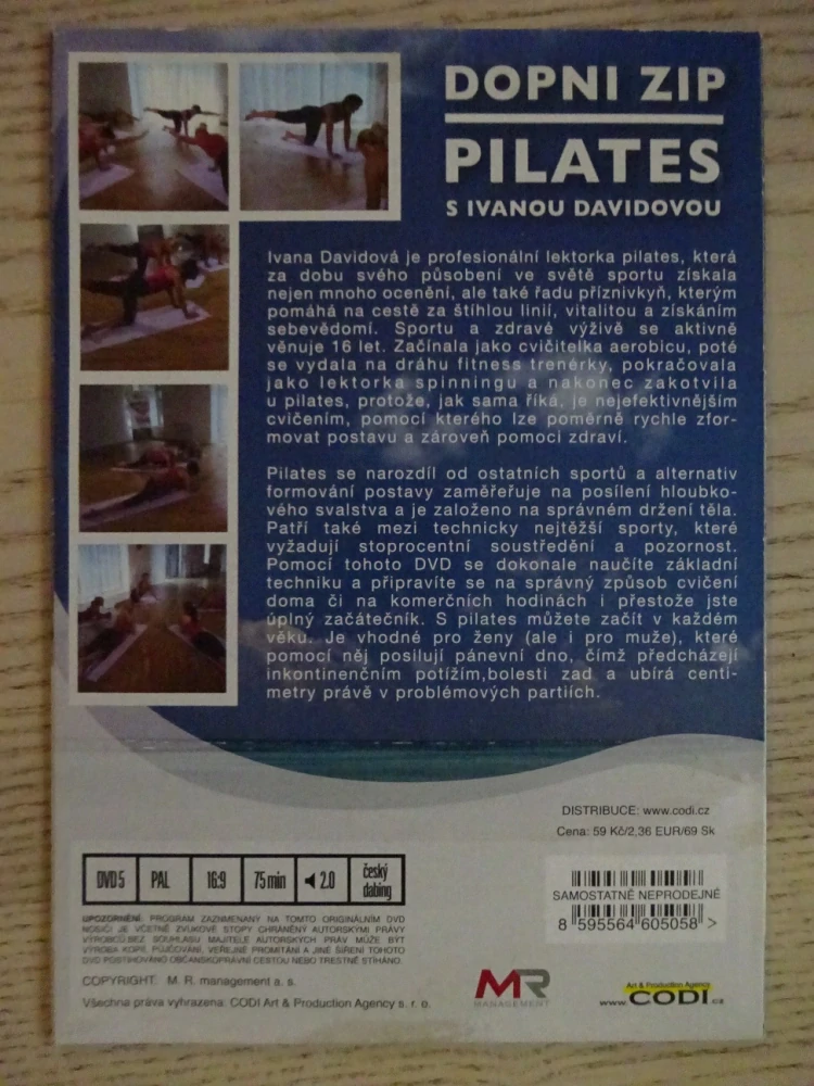 DOPNI ZIP, PILATES S IVANOU DAVIDOVOU, DVD CVIČENÍ