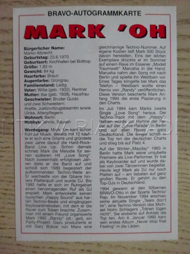 AUTOGRAM MARK 'OH, KARTIČKA BRAVO