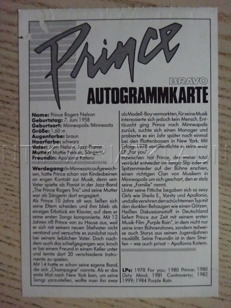 AUTOGRAM PRINCE, KARTIČKA BRAVO