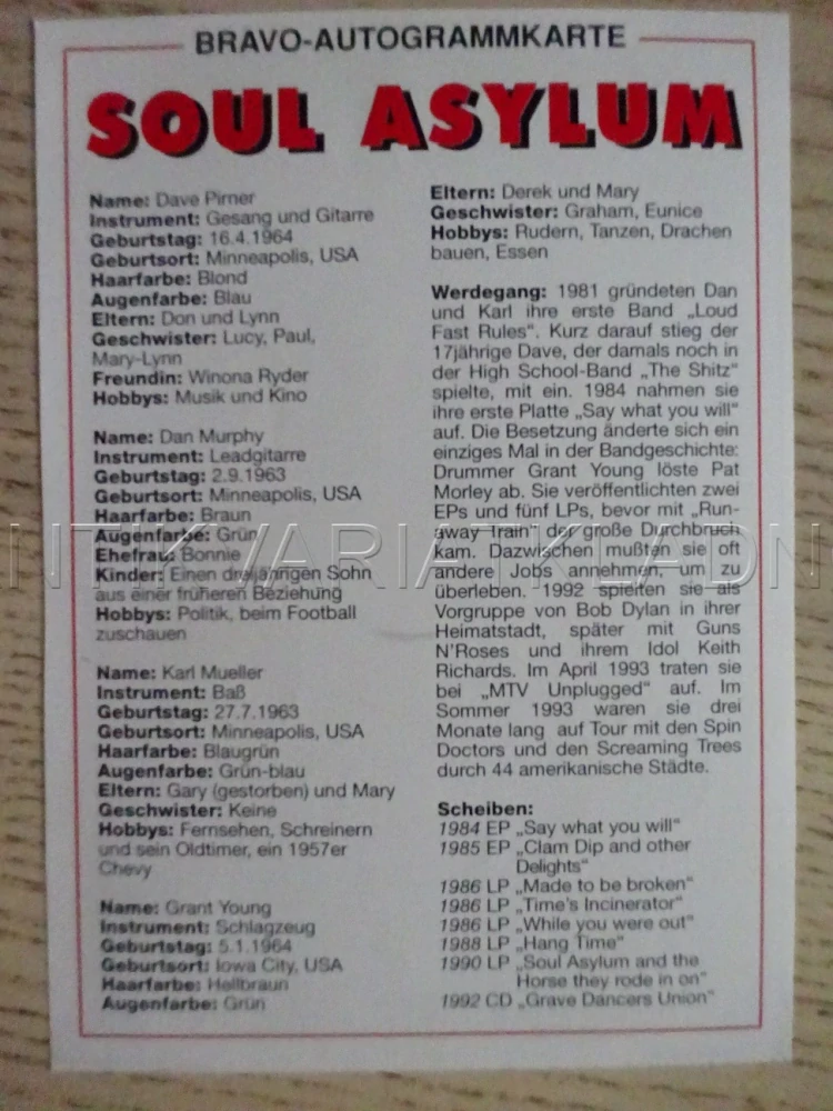 AUTOGRAM ASYLUM SOUL, KARTIČKA BRAVO