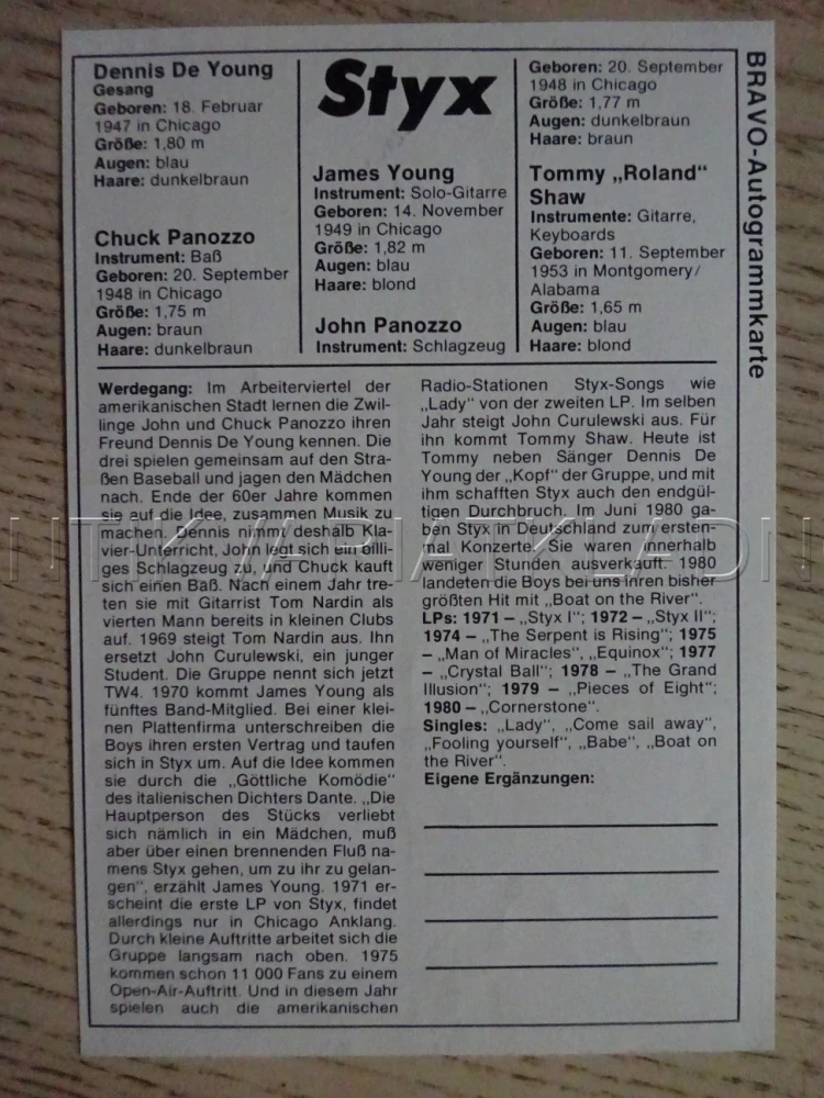 AUTOGRAM STYX, KARTIČKA BRAVO
