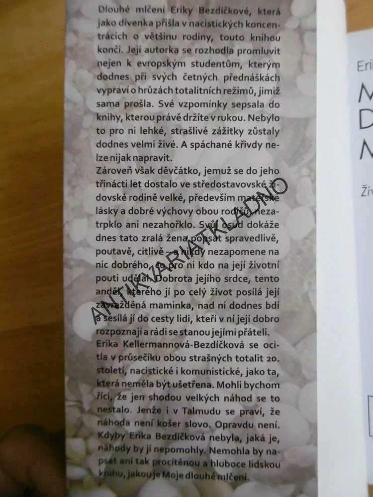MOJE DLOUHÉ MLČENÍ, ŽIVOT A HOLOCAUST, ERIKA BEZDÍČKOVÁ