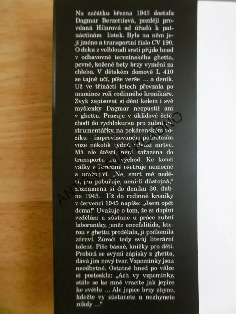 NEMÁM ŽÁDNÉ JMÉNO, DAGMAR HILAROVÁ, TEREZÍN