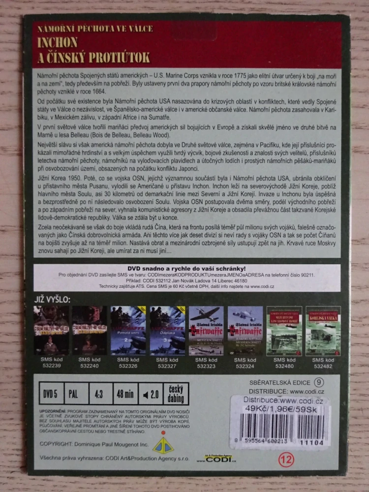 NÁMOŘNÍ PĚCHOTA VE VÁLCE, INCHON A ČÍNSKÝ PROTIÚTOK, 9. DÍL, SVĚTOVÝ DOKUMENT, DVD FILM SVĚT.VÁLKA