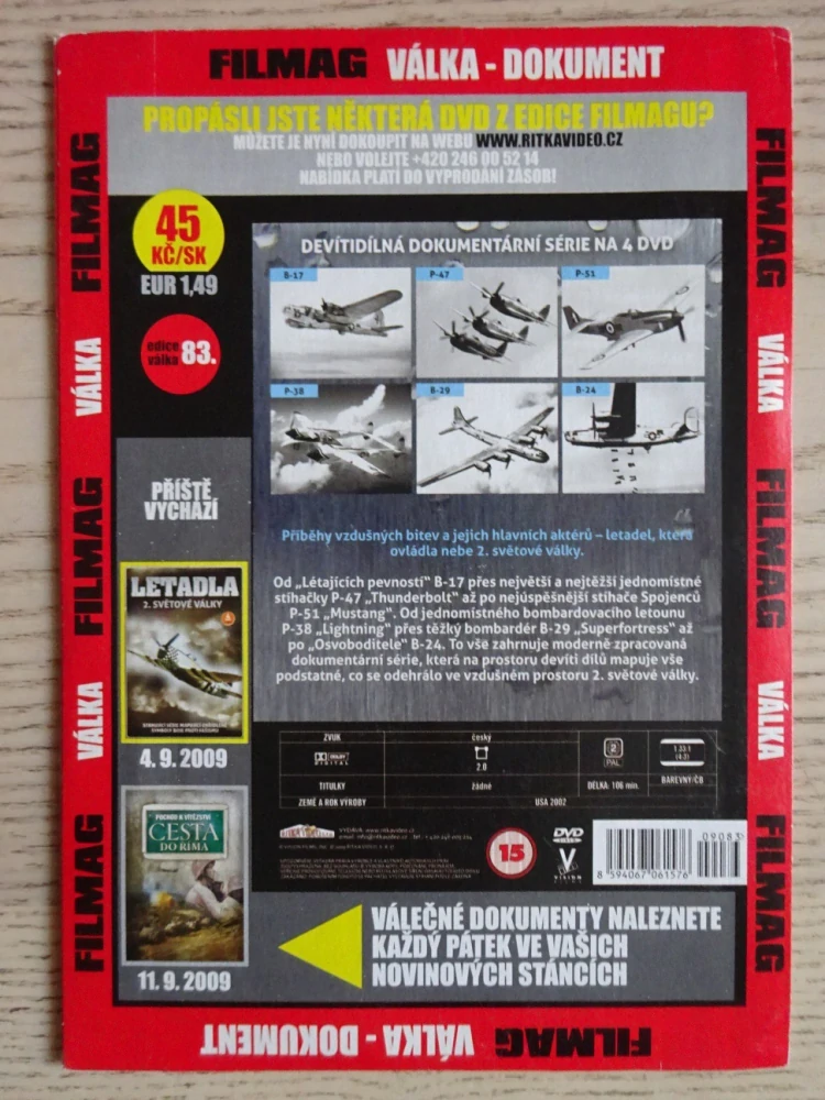 LETADLA 2.SVĚTOVÉ VÁLKY, 3., DOKUMENT DVD FILM 2.SVĚT.VÁLKA