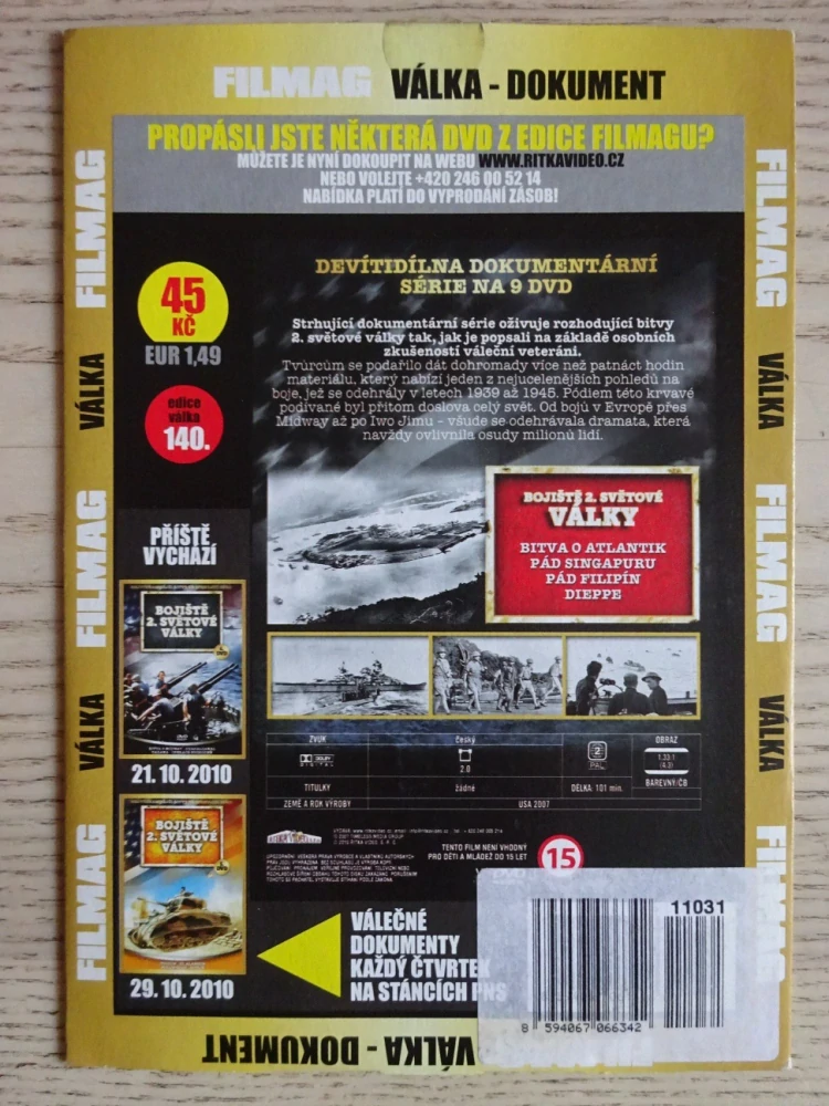 BOJIŠTĚ 2. SVĚTOVÉ VÁLKY 3., DOKUMENT DVD FILM 2. SVĚT. VÁLKA