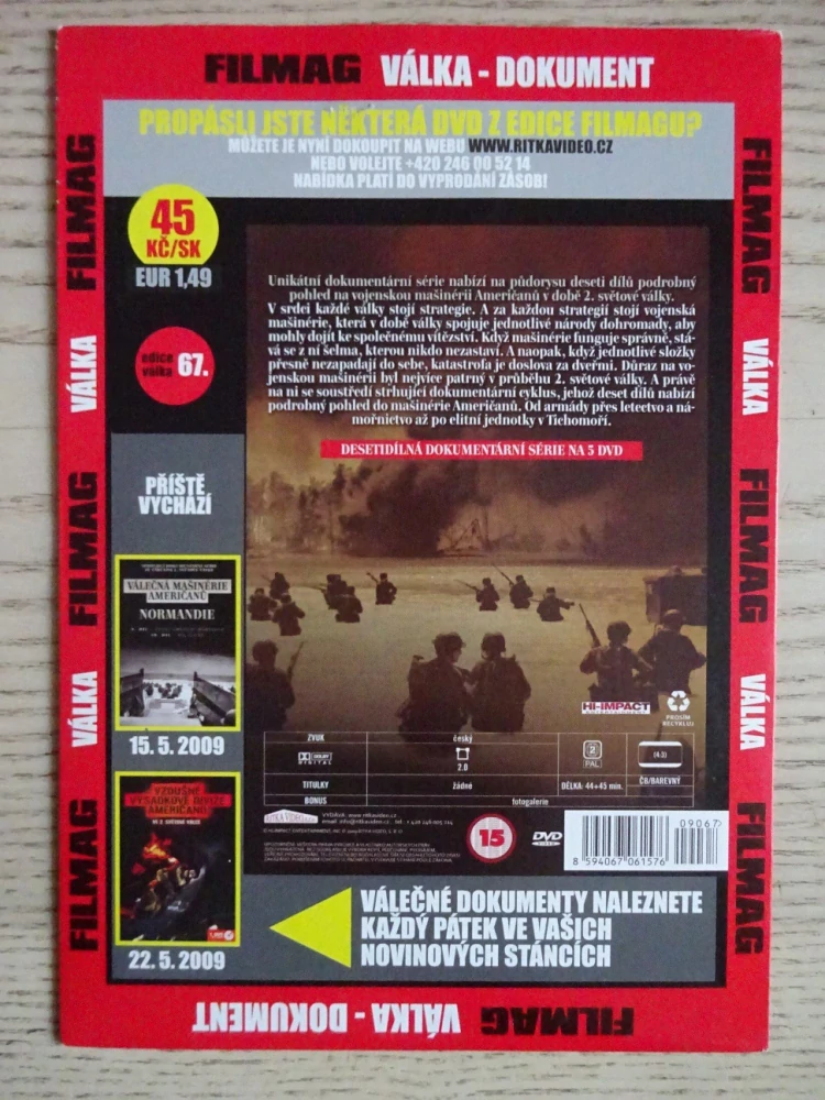 VÁLEČNÁ MAŠINÉRIE AMERIČANŮ, PĚCHOTA, VÁLKA, DVD FILM DOKUMENT