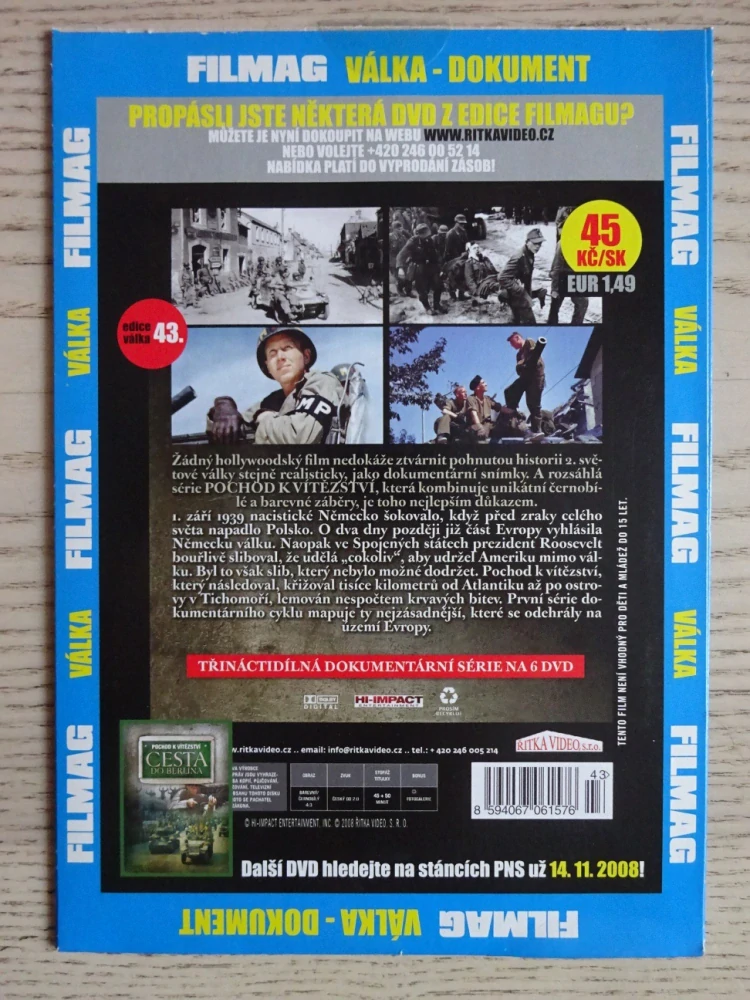CESTA DO BERLÍNA 2, POCHOD K VÍTĚZSTVÍ, VÁLKA, DVD FILM DOKUMENT