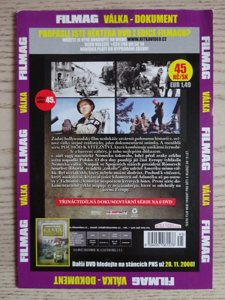 CESTA DO BERLÍNA 4, POCHOD K VÍTĚZSTVÍ, VÁLKA, DVD FILM DOKUMENT