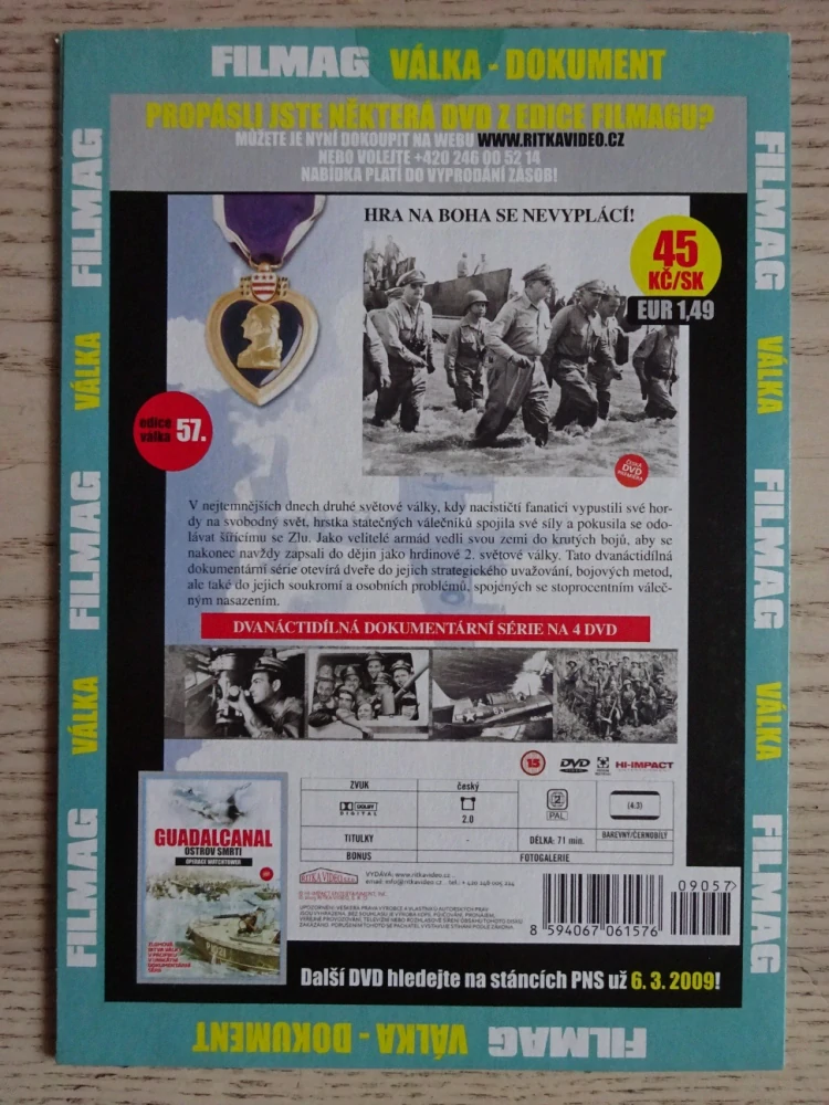 HRDINOVÉ 2. SVĚTOVÉ VÁLKY 4, VÁLKA, DVD FILM DOKUMENT