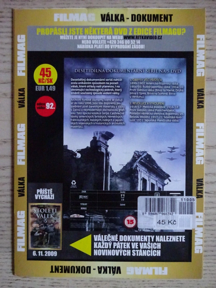 STOLETÍ VÁLEK 1, 1899-1931, VÁLKA, DVD FILM DOKUMENT