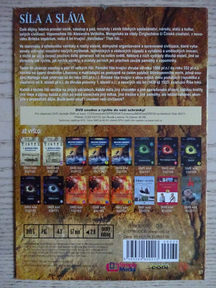 VZKŘÍŠENÍ DÁVNÝCH SVĚTŮ 1, SÍLA A SLÁVA, DVD FILM DOKUMENT