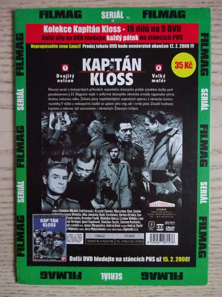 KAPITÁN KLOSS 4, VÁLEČNÝ SERIÁL, DVD FILM VÁLKA