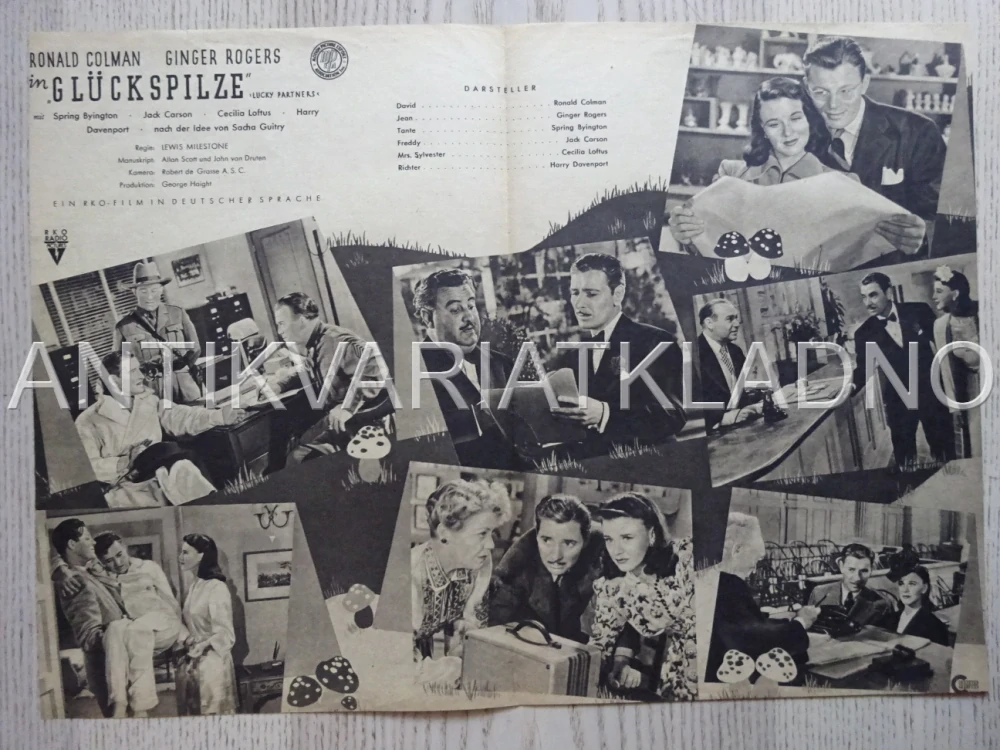 LUCKY PARTNERS, RONALD COLMAN, GINGER ROGERS, NĚMECKY, BIO PROGRAM 234