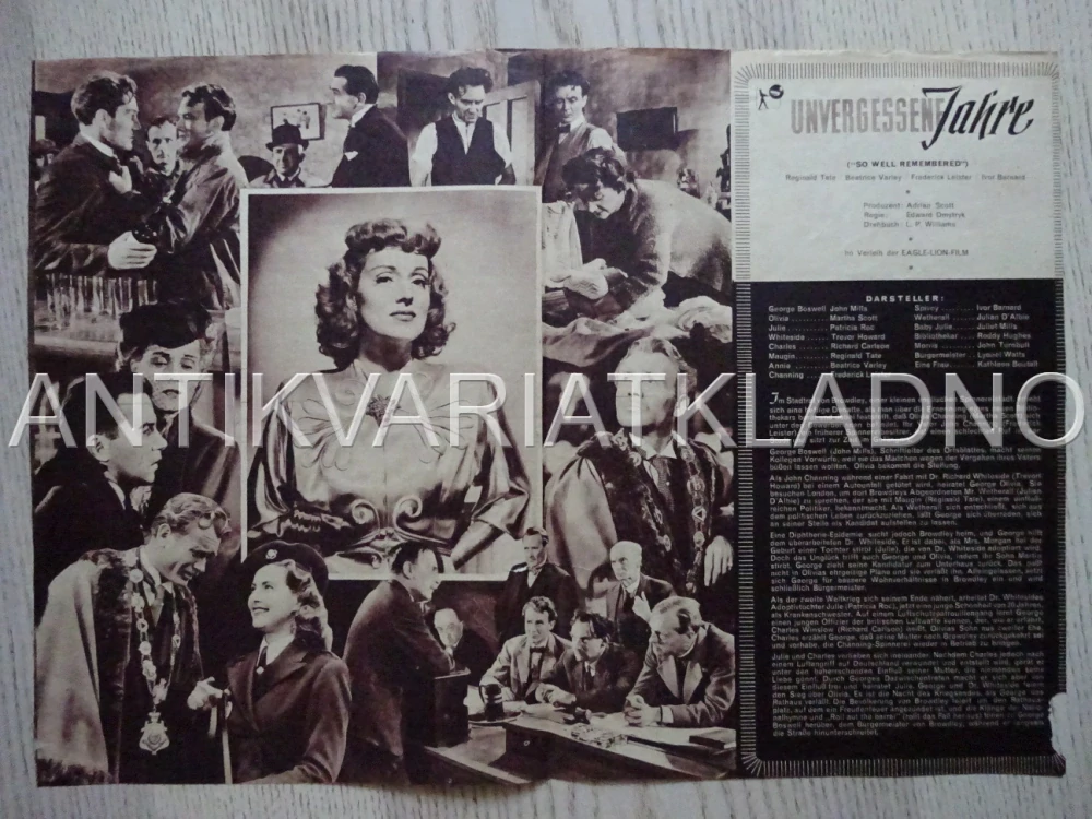 SO WELL REMEMBERED, JOHN MILLS, NĚMECKY, BIO PROGRAM 268