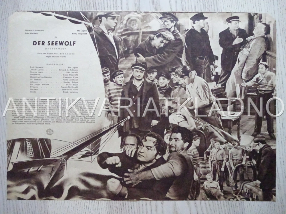 THE SEA WOLF, EDWARD G. ROBINSON, JACK LONDON, NĚMECKY, BIO PROGRAM 295