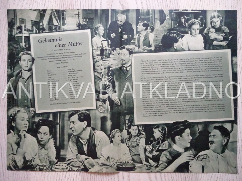 I REMEMBER MAMA, IRENE DUNNE, NĚMECKY, BIO PROGRAM 349