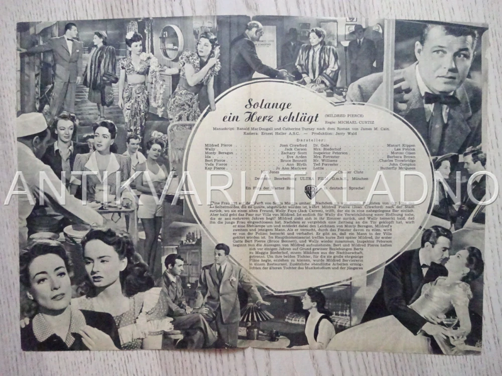 MILDRED PIERCE, JOAN CRAWFORD, NĚMECKY, BIO PROGRAM 699