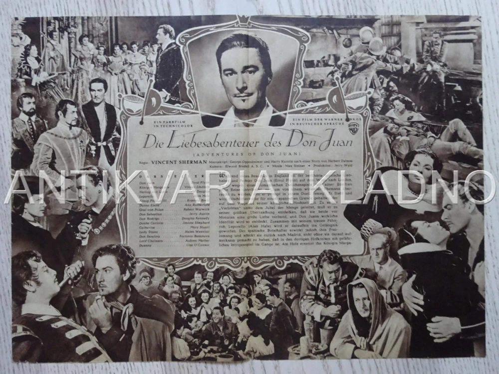 ADVENTURES OF DON JUAN, ERROL FLYNN, NĚMECKY, BIO PROGRAM 1080