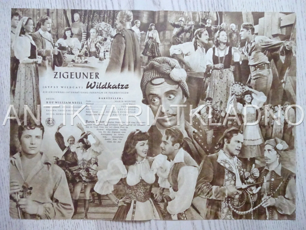 GYPSY WILDCAT, JON HALL, NĚMECKY, BIO PROGRAM 1204