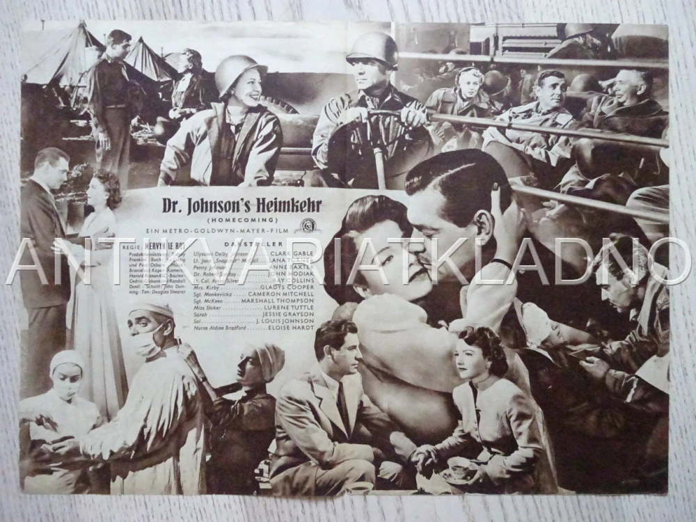 HOMECOMING, CLARK GABLE, NĚMECKY, BIO PROGRAM 1208