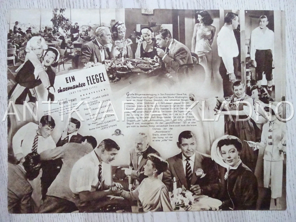 KEY TO THE CITY, CLARK GABLE, NĚMECKY, BIO PROGRAM 1473