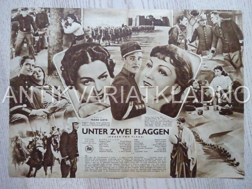 UNDER TWO FLAGS, RONALD COLMAN, NĚMECKY, BIO PROGRAM 1548