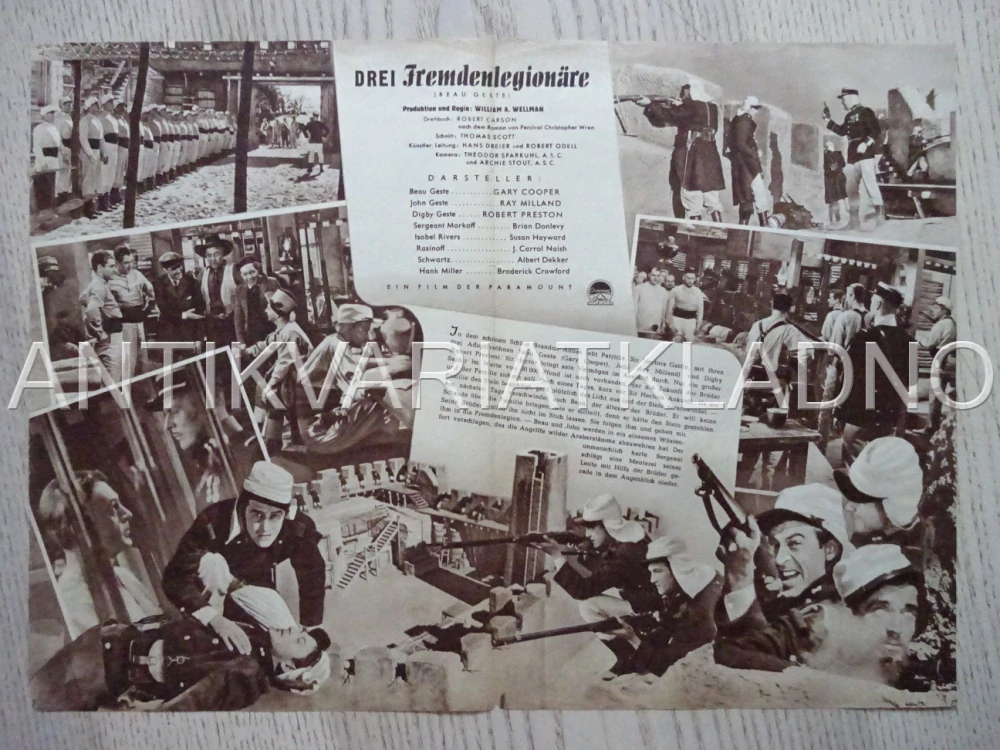 BEAU GESTE, GARY COOPER, NĚMECKY, BIO PROGRAM 1626