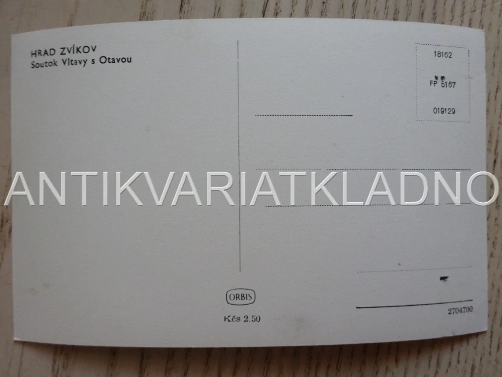 HRAD ZVÍKOV, SOUTOK VLTAVY S OTAVOU, VLTAVA, OTAVA, OKRES ČESKÉ BUDĚJOVICE, POHLEDNICE 335