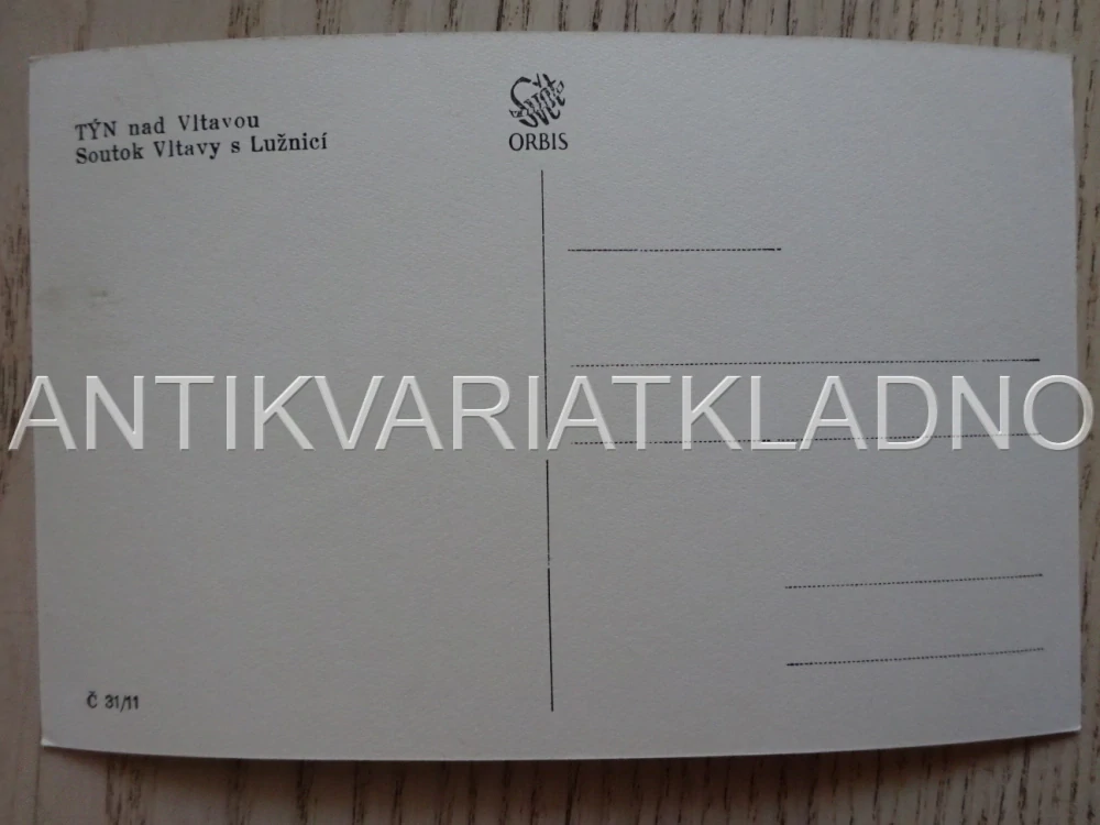 TÝN NAD VLTAVOU, VLTAVA, LUŽNICE, OKRES ČESKÉ BUDĚJOVICE, POHLEDNICE 343