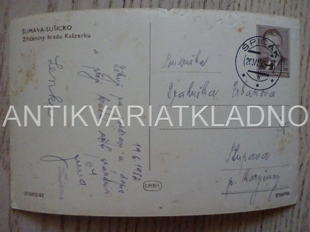 KAŠPERK, SUŠICE, POHLEDNICE 350