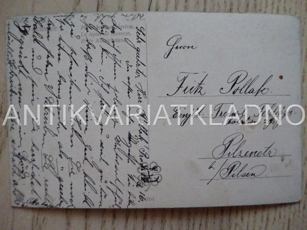 PRVNÍ HODINA KLAVÍRNÍ, MUENIER, KLAVÍR, HOLČIČKA, DĚDEČEK, KLAVÍR, POHLEDNICE 375