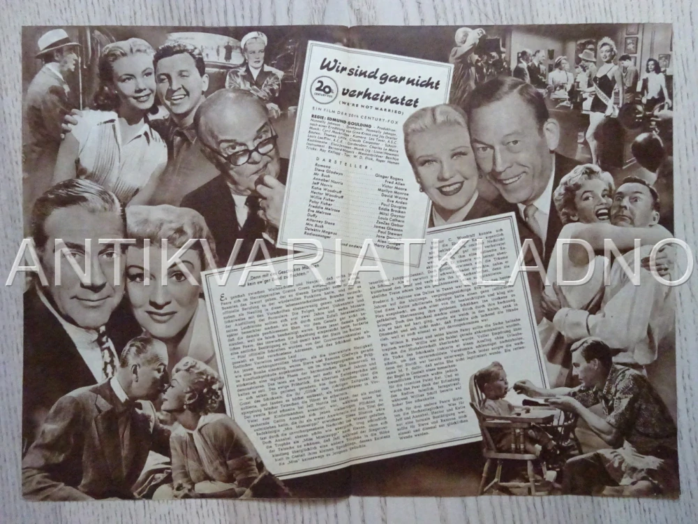 WE'RE NOT MARRIED, GINGER ROGERS, NĚMECKY, BIO PROGRAM 1846