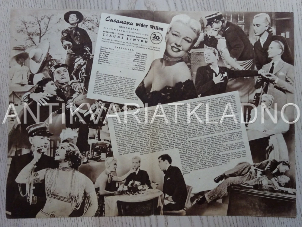 DREAM BOAT, GINGER ROGERS, NĚMECKY, BIO PROGRAM 1923
