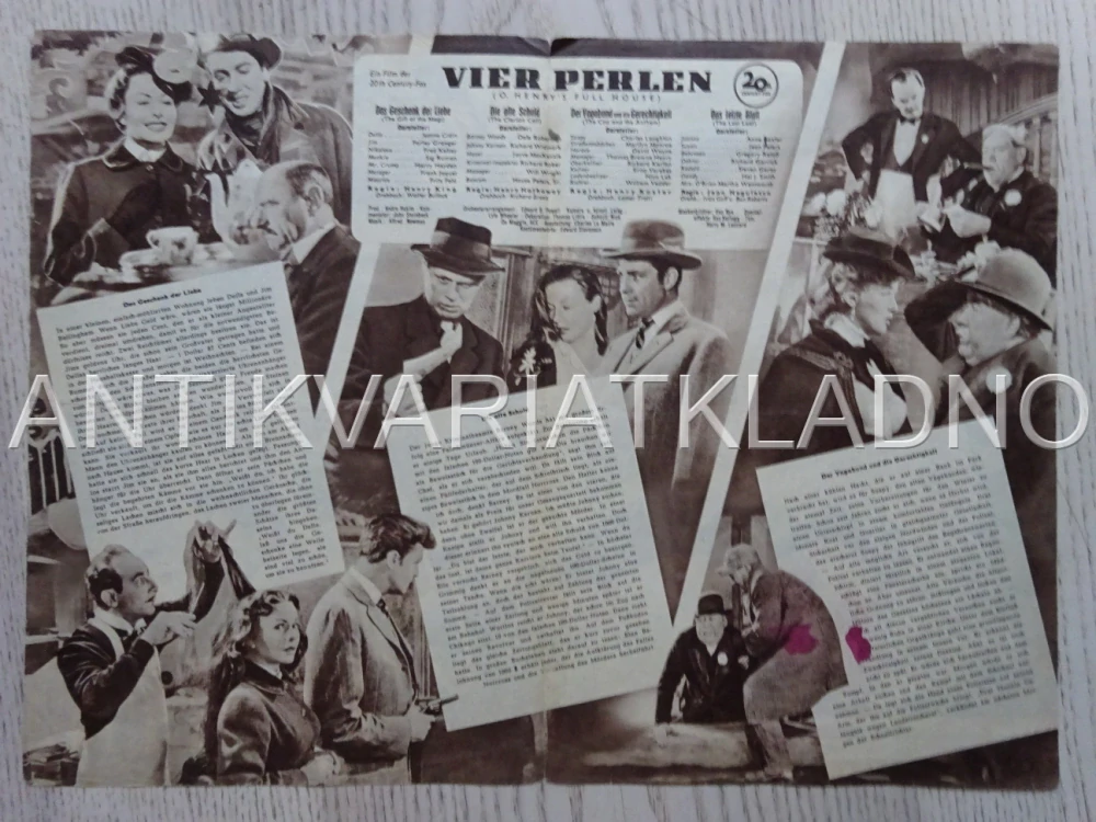 O. HENRY'S FULL HOUSE, MARILYN MONROE, RICHARD WIDMARK, ANNE BAXTER, NĚMECKY, BIO PROGRAM 1930
