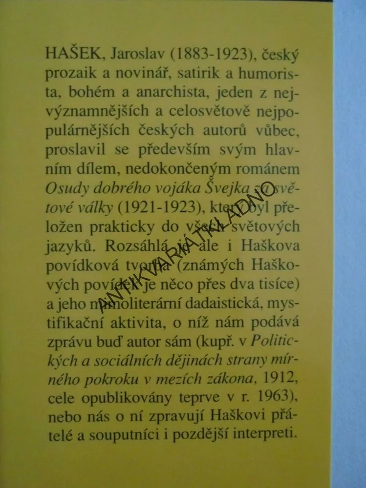 ŠKOLA HUMORU, JAROSLAV HAŠEK