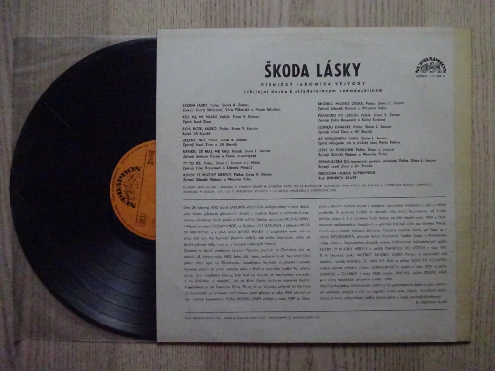 ŠKODA LÁSKY, JAROMÍR VEJVODA, GRAMODESKA