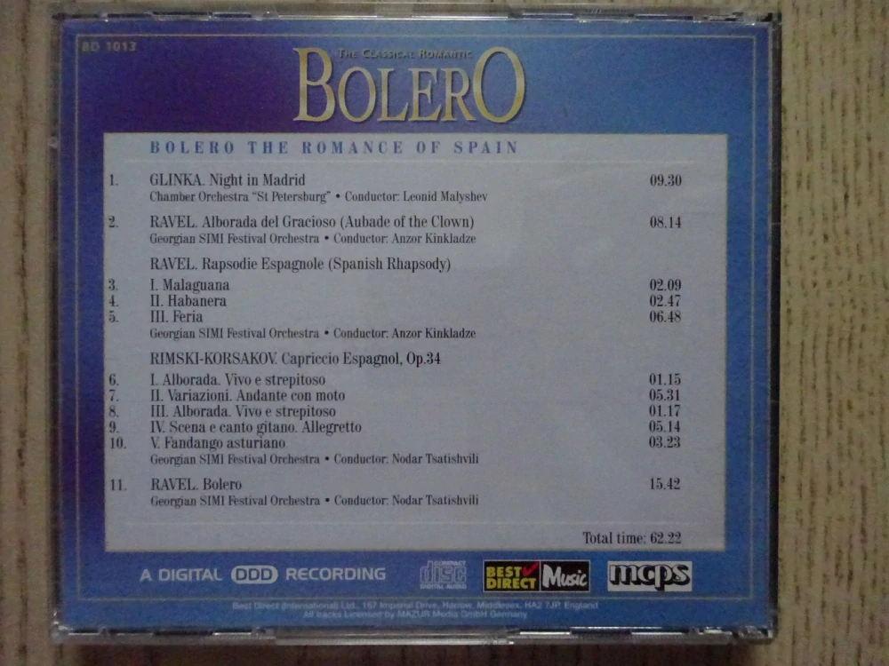 THE CLASICAL ROMANTIC, BOLERO, CD VÁŽNÁ HUDBA