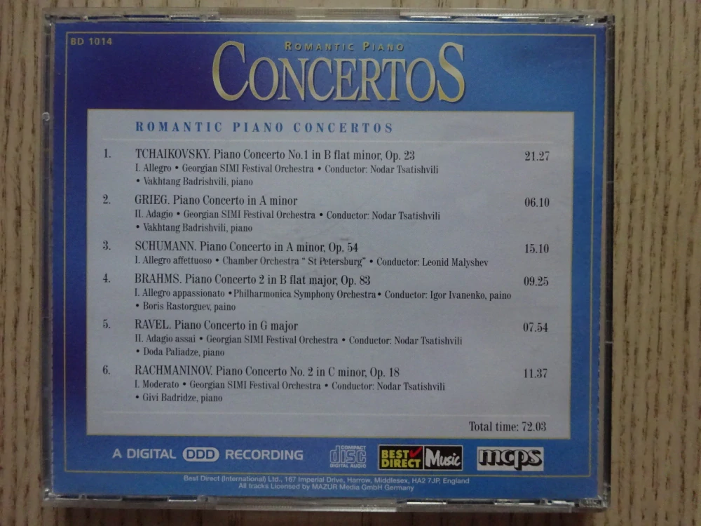 ROMANTIC PIANO CONCERTOS, CD VÁŽNÁ HUDBA