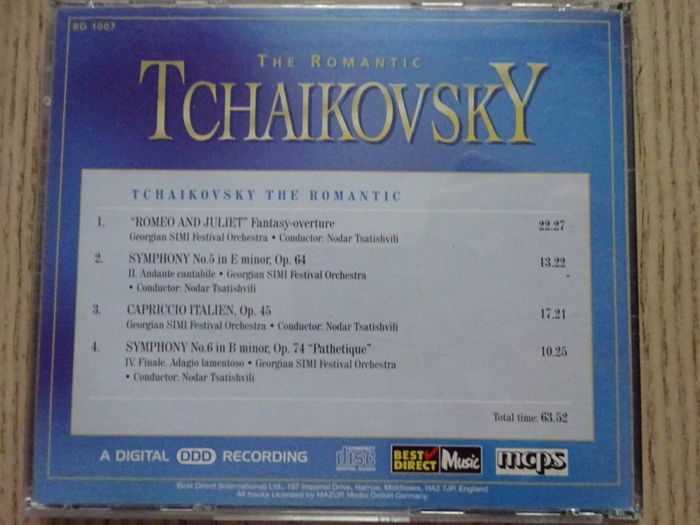 THE ROMANTIC TCHAIKOVSKY, CD VÁŽNÁ HUDBA