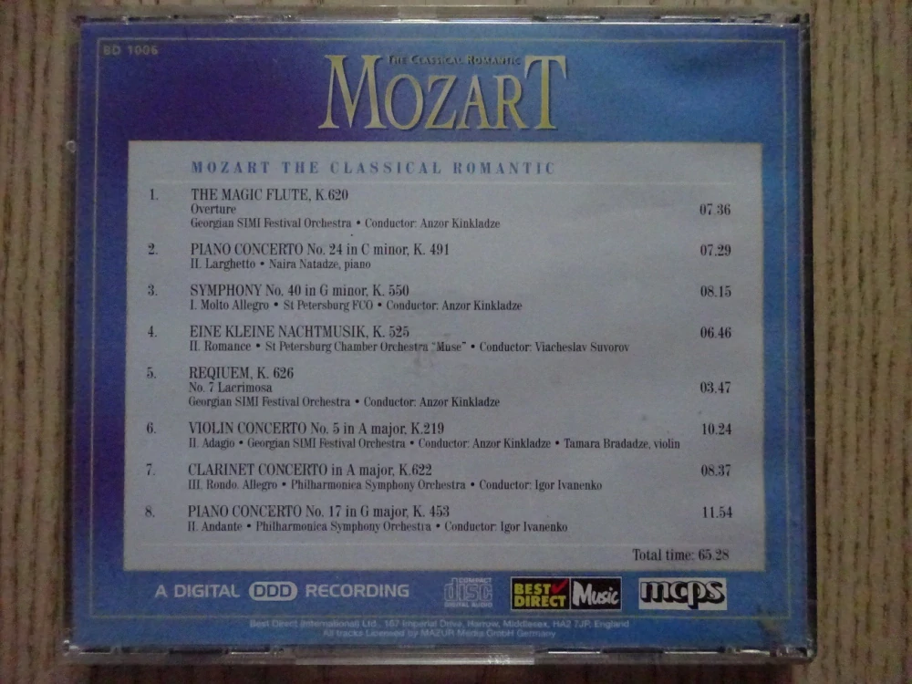 THE CLASSICAL ROMANTIC, MOZART, CD VÁŽNÁ HUDBA
